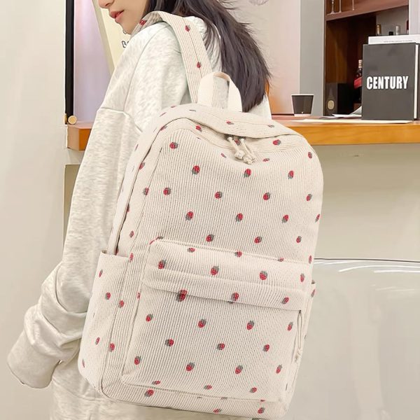 School Backpack for Teen Girls Bookbags Elementary High School Corduroy Laptop Bags Women Travel Daypacks